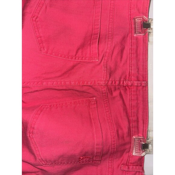 ELLE Women's Solid Bright Pink Mid-Rise Skinny Denim Jeans Pants Size 10 - Picture 8 of 11